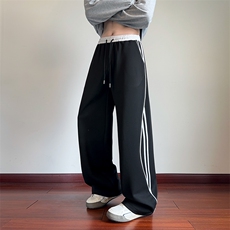 K25108批45控68秋季新款美式直筒裤织带运动休闲裤拖地裤男裤子，男装休闲裤，电商D229A