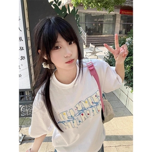 万针全刺绣工艺抖音得物高品质260克重磅纯棉双纱美式高街短袖T恤图片