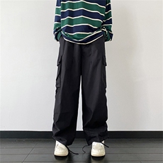 美式复古宽松工装裤男潮牌百搭阔腿裤街头直筒休闲裤男K7476-P40，男装休闲裤，星座512-3