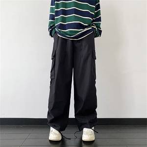 美式复古宽松工装裤男潮牌百搭阔腿裤街头直筒休闲裤男 K7476-P40图片