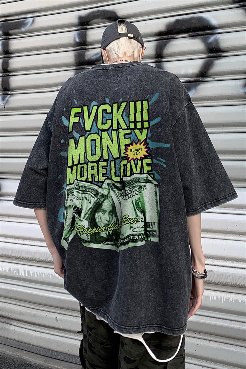 美式短袖t恤暗黑个性涂鸦印花复古水洗五分袖XZ514-2-202419-P38,男装T恤,星座514-2(原B239)