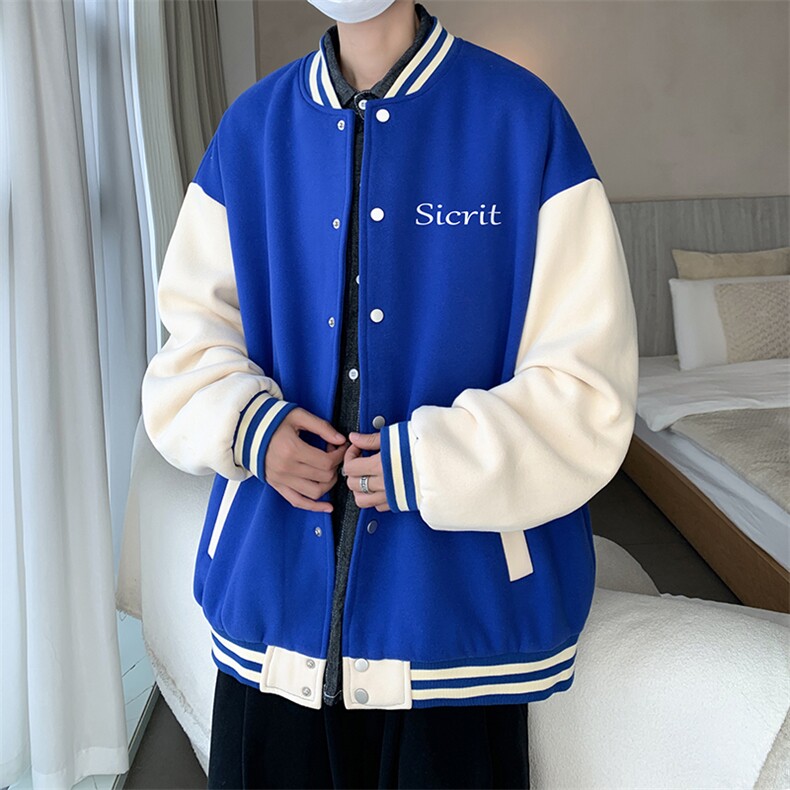 摇粒绒棒球服男大码开衫卫衣男夹克BF86098-P65,男装夹克,电商A040