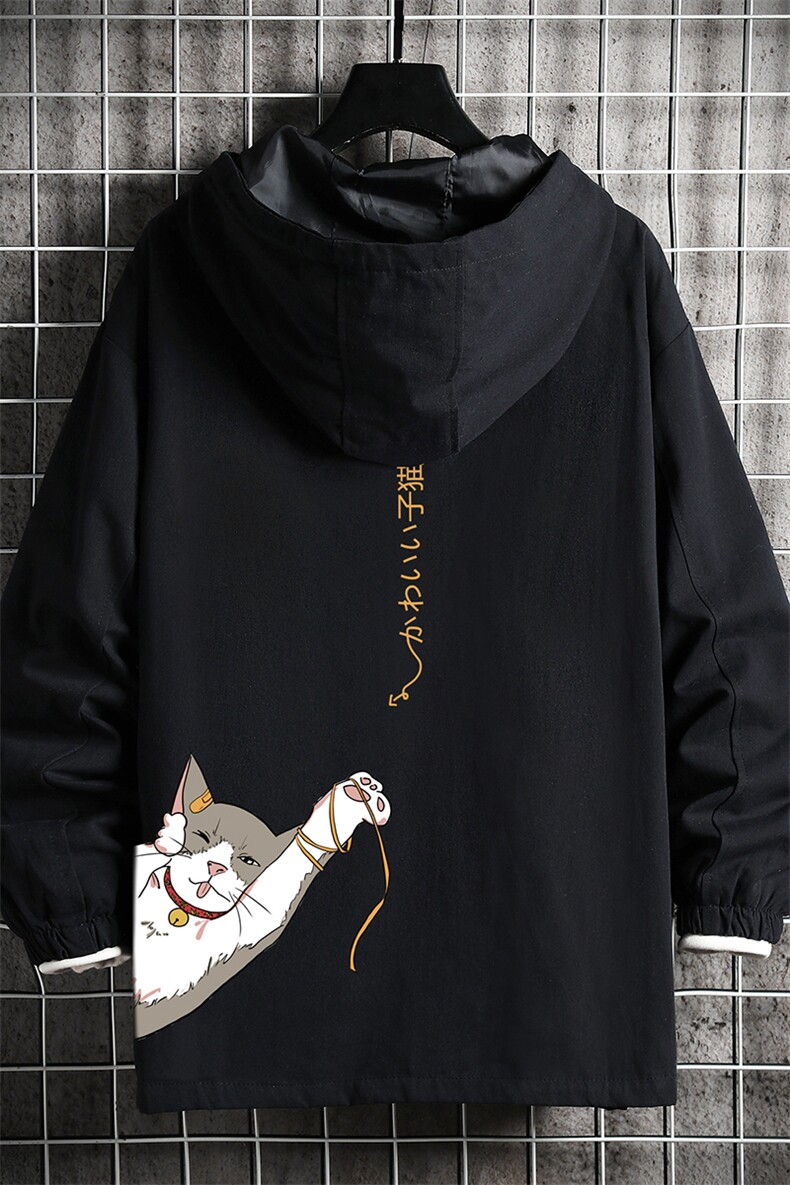 JK41013-P85加棉款-P115纯棉连帽夹克男士大码工装夹克男网格,男装夹克,电商A040A