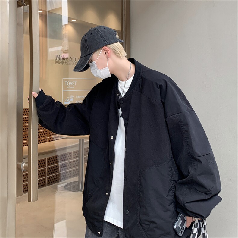 春装棒球服呢子外套男休闲拼色夹克上衣JK83P95,男装夹克,电商C323