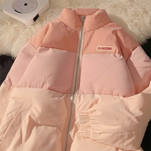 撞色拼接棉袄棉服女短款冬小个子加厚宽松服学生外套MF376-P75图片