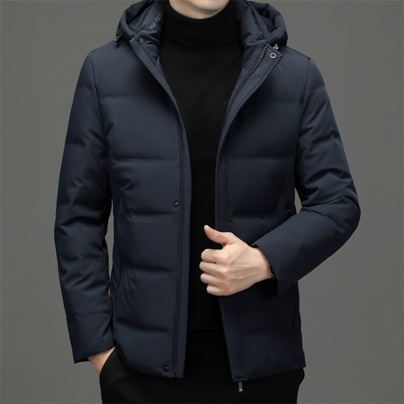 男士可脱卸帽羽绒服冬季中年加厚保暖外套商务休闲男装御寒上衣图片