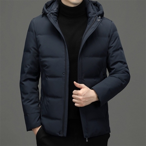 男士可脱卸帽羽绒服冬季中年加厚保暖外套商务休闲男装御寒上衣图片