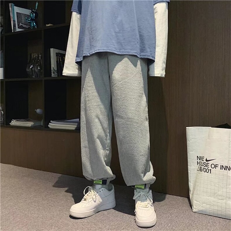 春秋季潮牌束脚卫裤欧美高街小众炸街美式宽松运动裤K1499-P34,男装休闲裤,星座512-4
