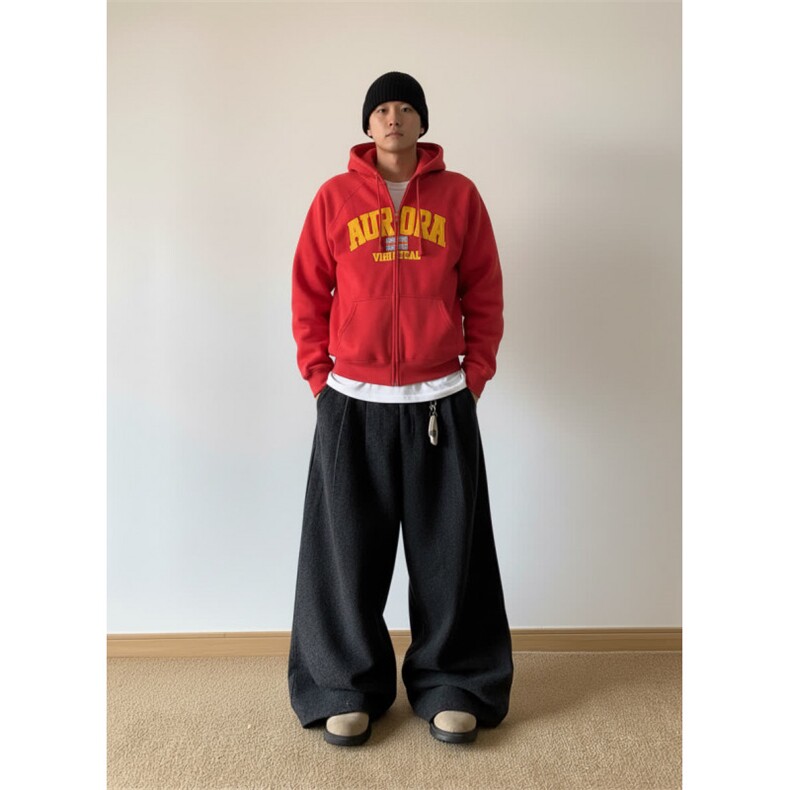 卫衣男女韩版潮流字母宽松百搭连帽帅气2025秋冬ins外套WB547-P61图片
