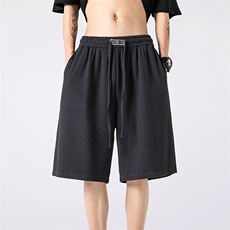 夏季冰丝休闲短裤纯色百搭痞帅宽松抖音五分裤XD22975-P40，男装休闲裤，电商A042