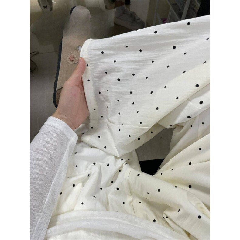 AK2368-P40波点阔腿裤女夏季2026新款休闲肌理感慵懒冰丝山本裤,女装休闲裤,星座617A-2