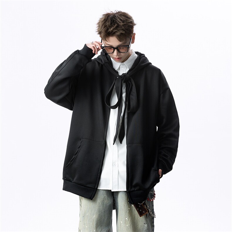 春季新款细节连帽休闲宽松纯色拉链卫衣外套914-4-WY41-P62控108,男装卫衣,星座914-4