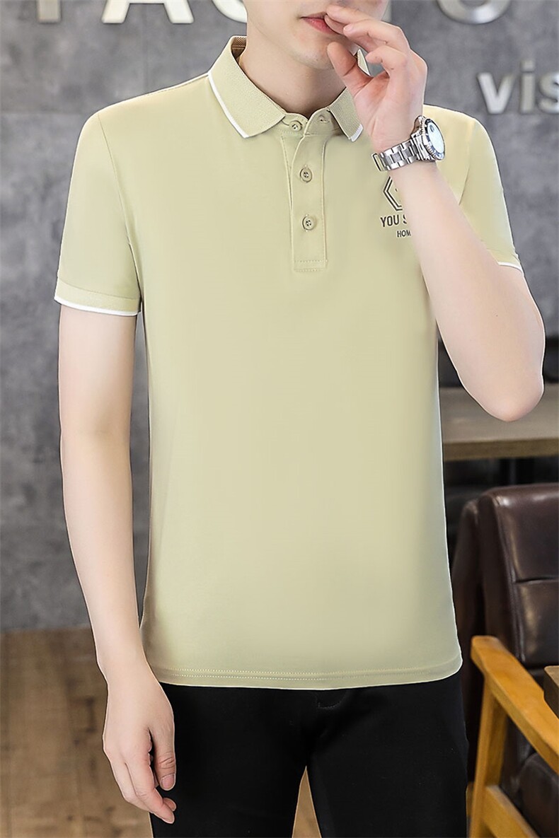 polo衫青年商务休闲男装夏季新款男士短袖T恤半袖翻领宽松上衣服,男装T恤,电商B212（原钱塘6029）