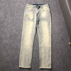 美式休闲痞帅刺绣浅蓝牛仔裤男直筒宽松高街百搭锥型裤ZNH132P52，男装牛仔裤，星座1112-1