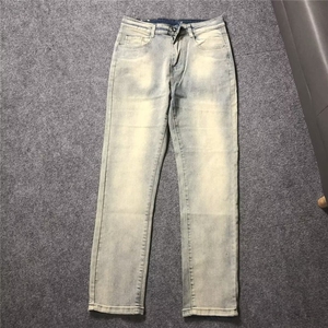 美式休闲痞帅刺绣浅蓝牛仔裤男直筒宽松高街百搭锥型裤ZNH132 P52图片