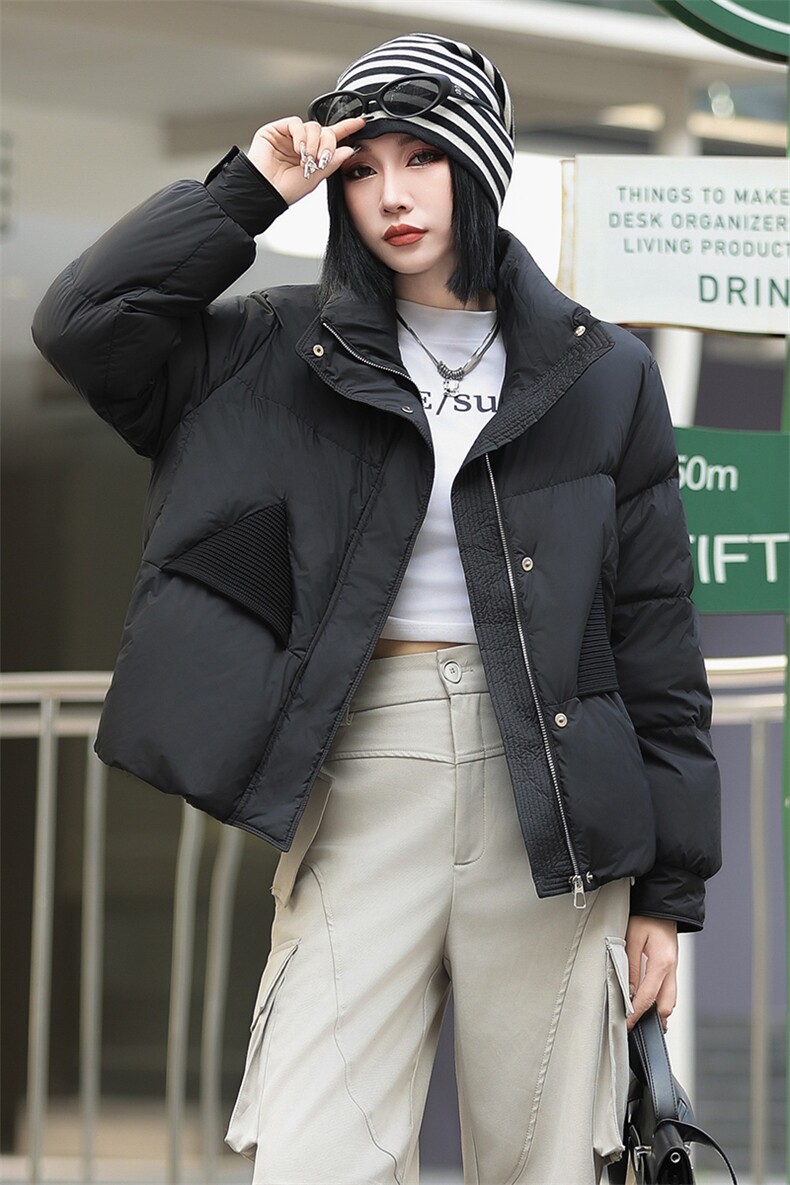 现货新款冬装2024年韩版纯色休闲新90绒白鸭绒羽绒服,女装羽绒服,琦鑫阁（原依鑫阁）