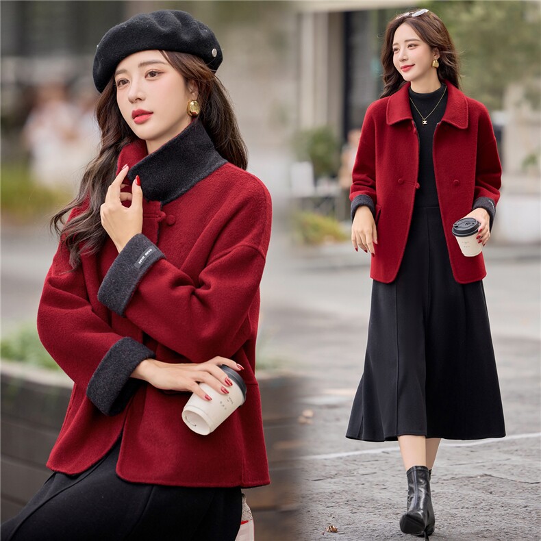 2025年冬季新款双面绵羊毛外套女，女装双面呢大衣，美沁