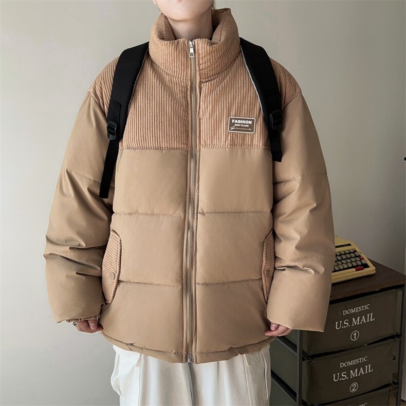 2024拼接灯芯绒立领棉服冬季棉衣加厚外套面包服MF099-P85,男装棉衣,星座313A-2
