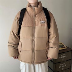 2024拼接灯芯绒立领棉服冬季棉衣加厚外套面包服MF099-P85，男装棉衣，星座313A-2