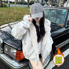 现货高品质美式高街冬季重磅硬挺短款座山雕毛领棉衣男女加厚外套，男装棉衣，电商A486-1