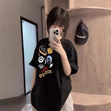 万针全刺绣工艺得物抖音高品质260克纯棉双纱美式高街短袖T恤P33，男装T恤，电商A486-1