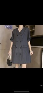 双排扣连衣裙，女装连衣裙，兰雨曦