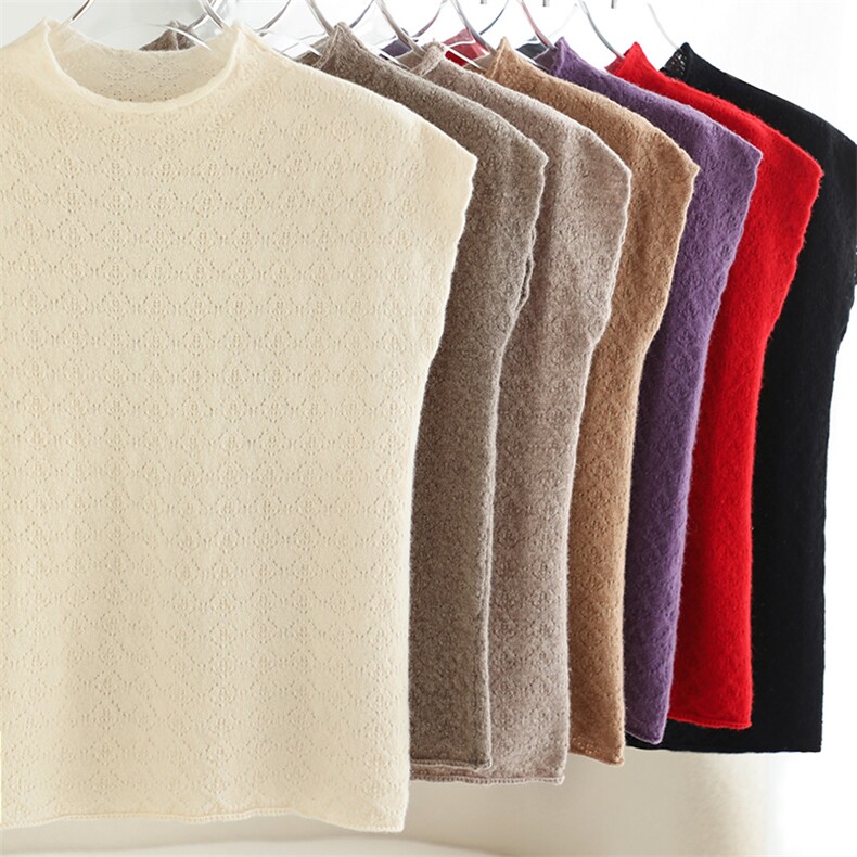 2024年秋季时尚气质镂空百搭简约无袖显瘦背心，女装背心吊带，奥千羊绒