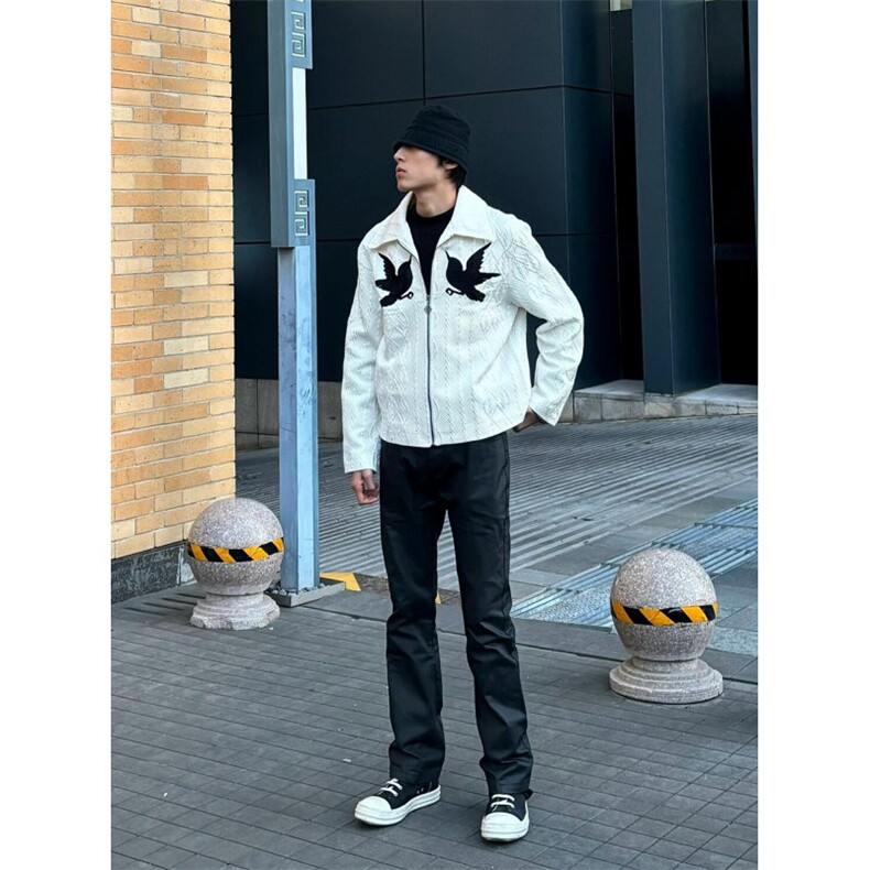 【有货】玄鸟刺绣提花外套男高级感痞帅春秋短款夹克A221CC-特P55图片