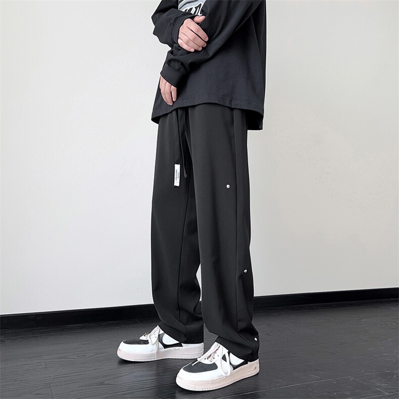 港风 抖音品质宽松大码休闲裤直筒裤A014-DY2385-P60控88图片