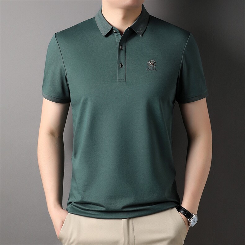 AL65135钱塘2020-3夏季新款男士时尚翻领上衣商务休闲短袖T恤P52,男装T恤,钱塘207-3