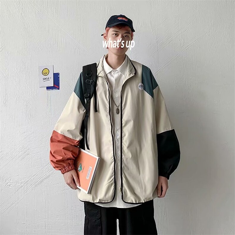 夹克男港风潮流拼色帅气2024春秋季新款ins宽松百搭外套W3171-P52,男装夹克,星座412