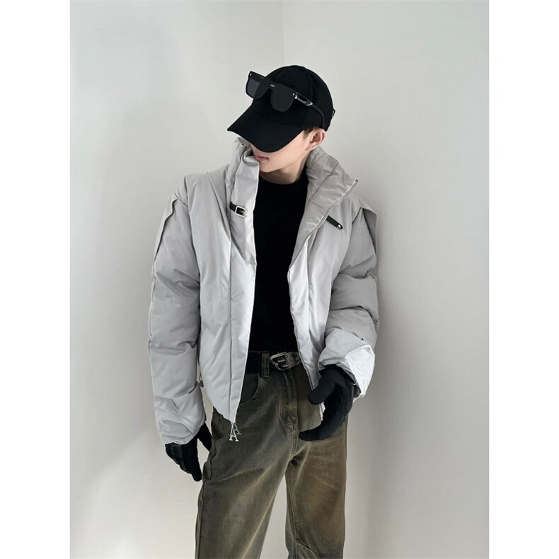 网络图现货！立领金属扣短款棉服外套高级设计感棉服RY113-P110,男装棉衣,星座1005-6