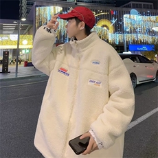 2023秋冬季新款两面穿羊羔毛外套男设计感oversize棉服W6627-P85，男装棉衣，星座512-2