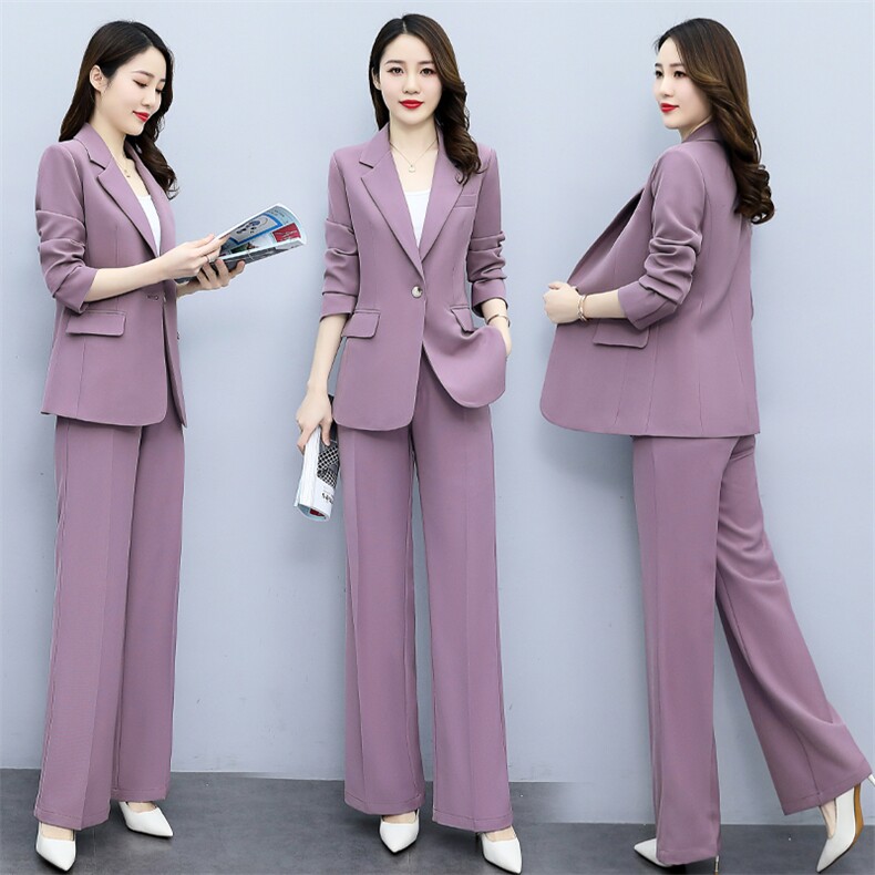职业西装套装女2024春秋新款休闲时尚气质女神范干练工作服两件套,女装套装/套裙,关键词