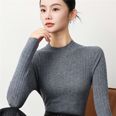 2025年秋季新款十八针一线针织半高领女士羊毛衫时尚休闲通勤百搭，女装羊毛衫，戎洋