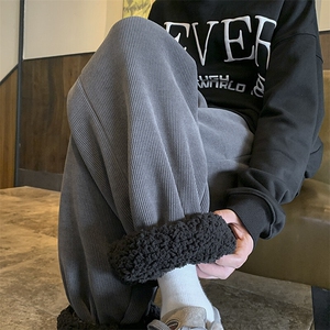 加绒加厚羊羔毛灯芯绒束脚休闲裤深度库存 XZ604-KG54-P65控78图片