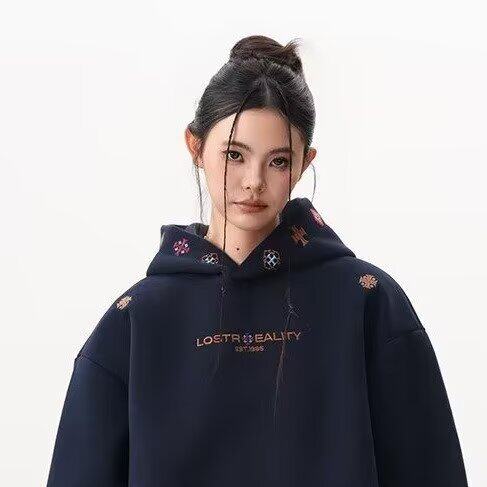 网图美式重磅刺绣连帽卫衣2026新款宽松痞帅港风外套潮YY810-P43,女装短外套,电商C216