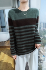 秋冬季新款舒适时尚百搭加厚圆领貂绒衫，女装针织衫/毛衣，冬贝尔貂绒