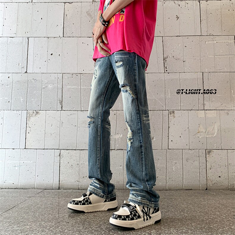 夏季美式高街ins小众破洞牛仔裤货号K755P6588,男装牛仔裤,电商A063