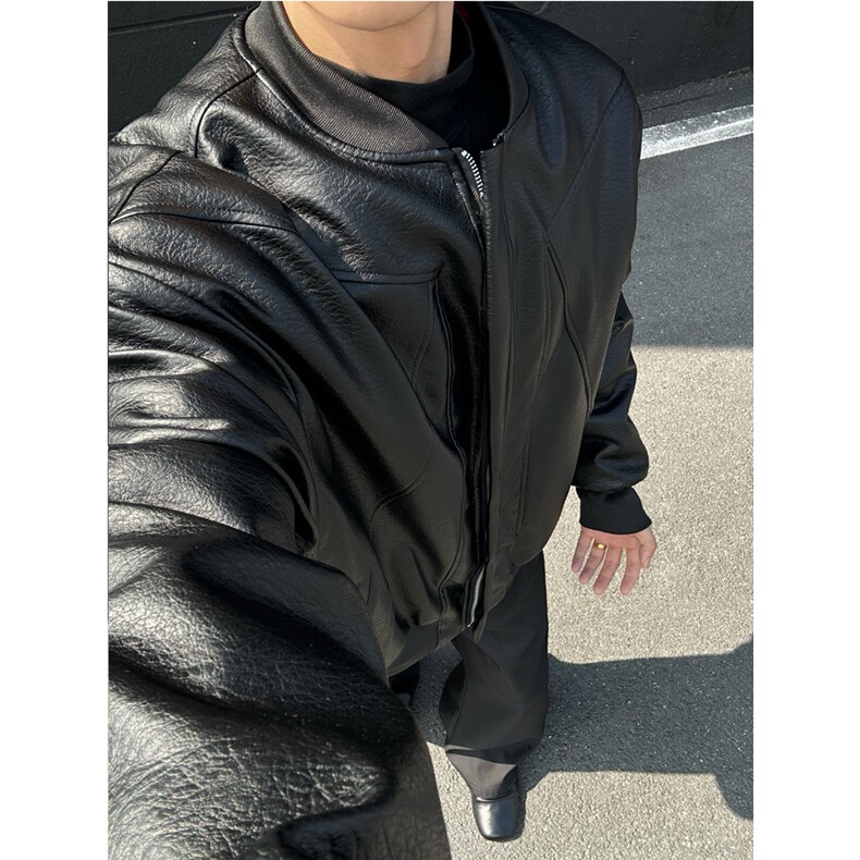 图加棉加厚立领棉衣男士潮流结构设计感棒球服棉服外套P80,男装棉衣,电商C306-1