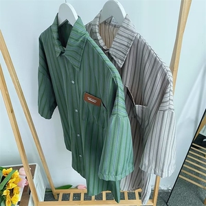 日系短袖衬衫男夏季条纹衬衣外套cityboy休闲痞帅寸衫潮S223-P30图片