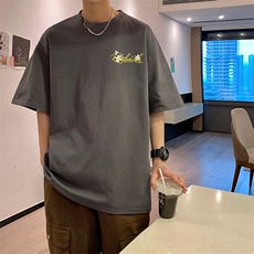 宽松纯棉短袖百搭上衣字母印花t恤男夏季新款2025-A2069TP20控39，男装T恤，电商B241