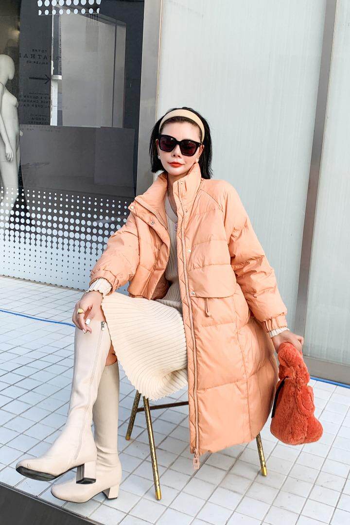 [现货]欧版立领中长款羽绒服，女装羽绒服，名依人