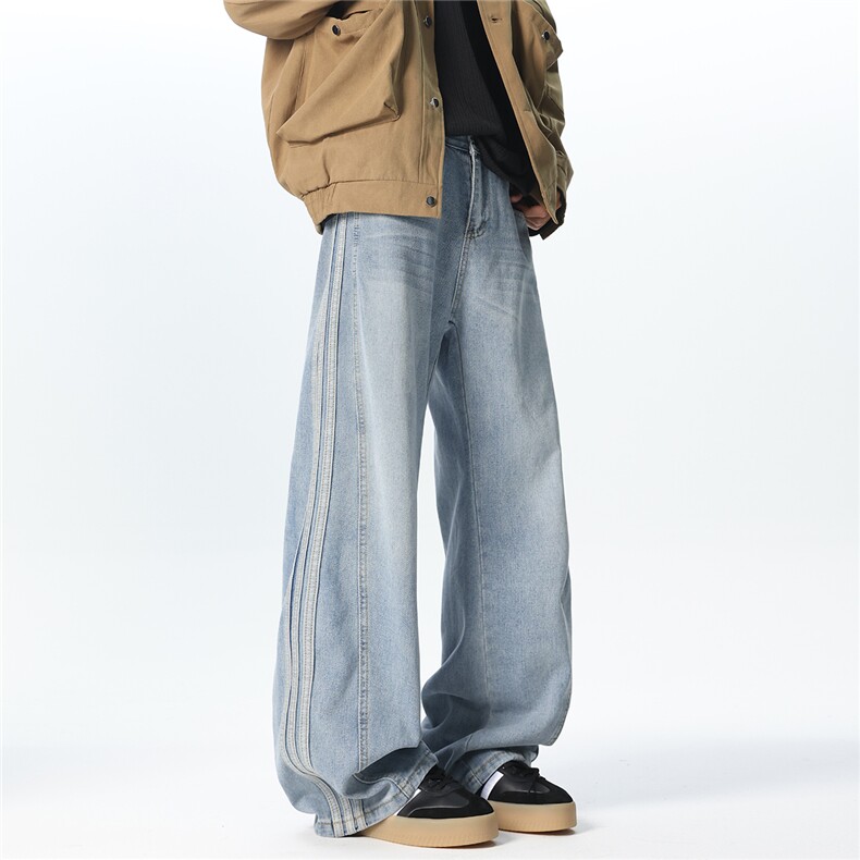 XZ1011-8508-P65控98阿迪同款侧边织带牛仔裤，男装牛仔裤，星座B271