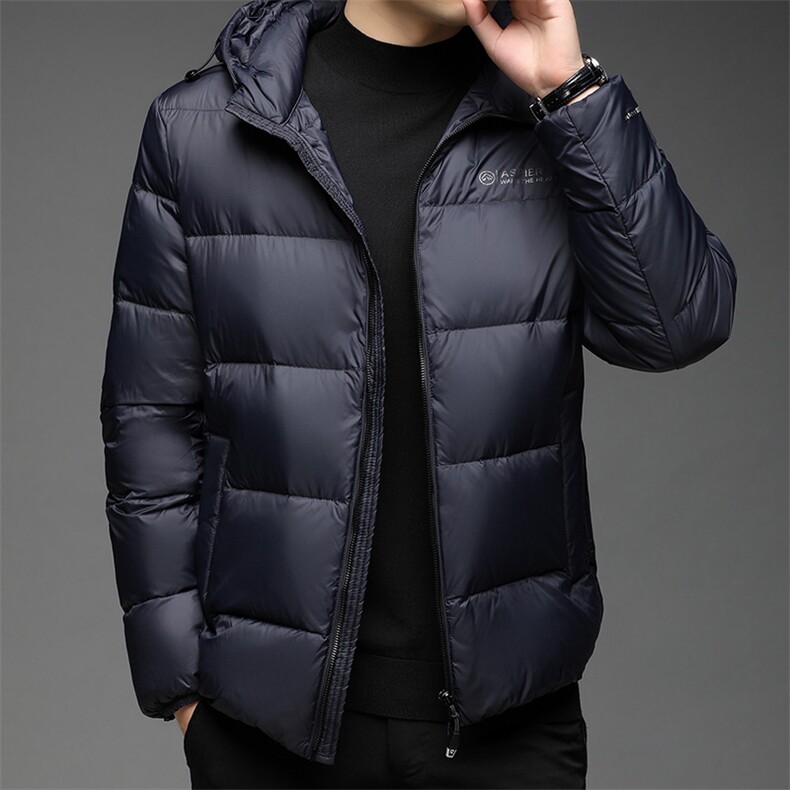 F81515鸭绒90绒高货秋冬新款连帽休闲中青年男士羽绒服外套，男装羽绒服，钱塘207-1