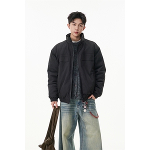 GENIOLAMODE高街解构立领男士棉服秋冬季加厚哈灵顿夹克宽松潮牌图片