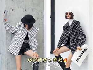 小香风格子外套图片