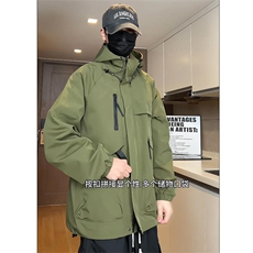 现货5W件冬季三防美式boxy解构连帽雪山冲锋衣棉衣男女棉服厚外套，男装夹克，电商A443