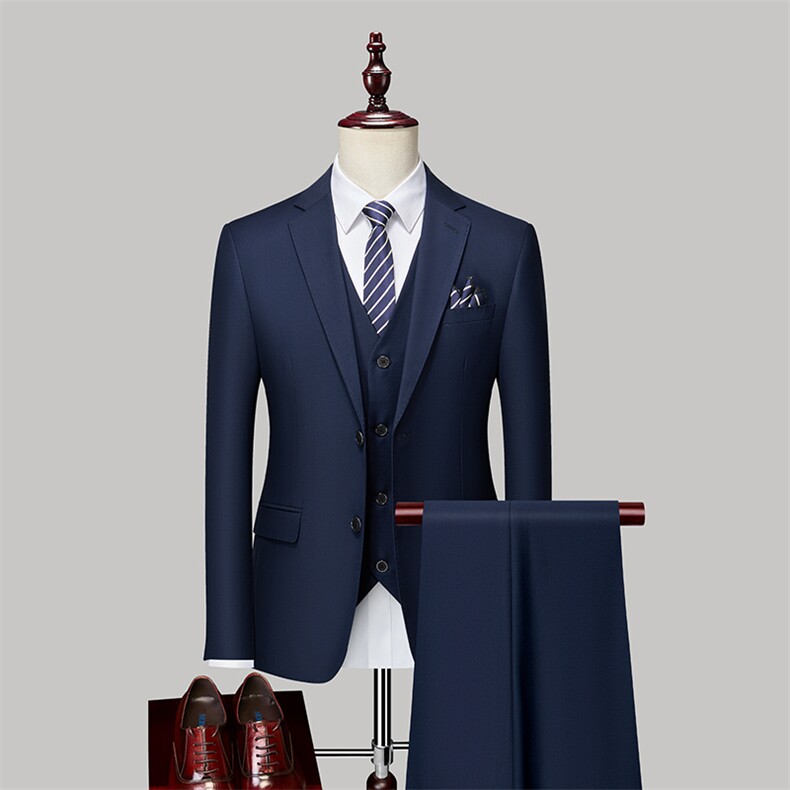 87887-3春秋款男士西服套装三件套礼服通勤男装P215,男装西服,电商B360