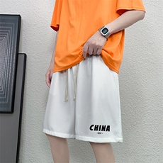 HD74248-P22华夫格短裤男大码宽松五分裤男直筒中裤，男装休闲裤，电商A040